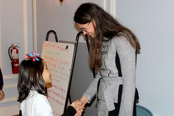 Rebecca Corbin at a Love, Corbin event for Grace Academy