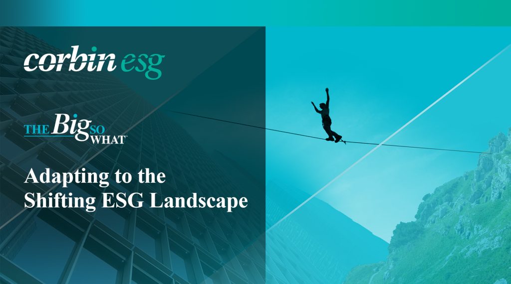 Adapting to the Shifting ESG Landscape webinar video replay