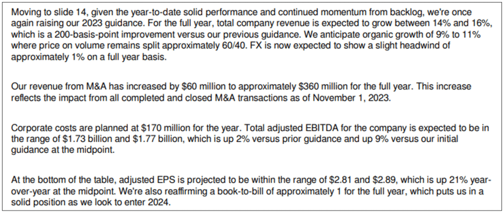 Image: Best in Class Example: Earnings Prepared Remarks