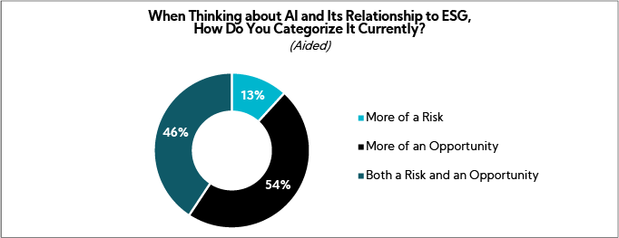 Chart: When Thinking about AI and Its Relationship to ESG, How Do You Categorize It Currently?
