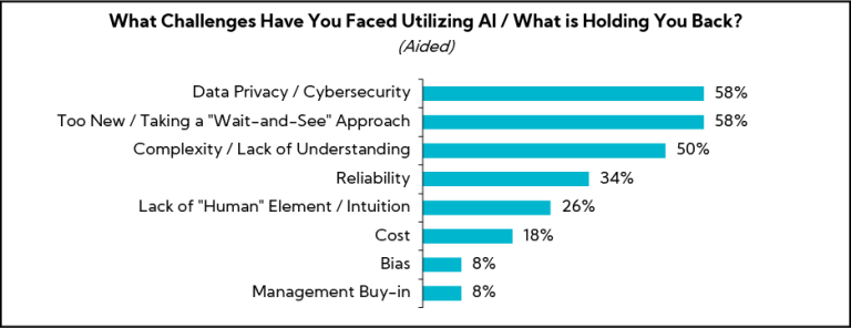Chart: What Challenges have you faced utilizing AI /what is holding you back?