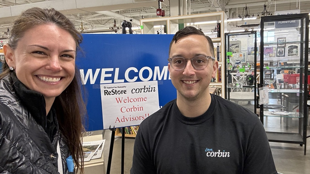 Love, Corbin team at the Habitat for Humanity "Light the Way Day" 2024 with Founder & CEO Rebecca Corbin