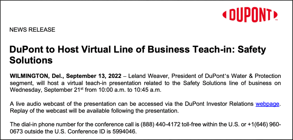 Best Practice Example: Tech-ins for Safety Solutions News Release
