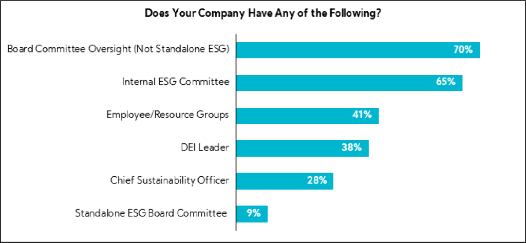 Chart: Does your company have any of the following?