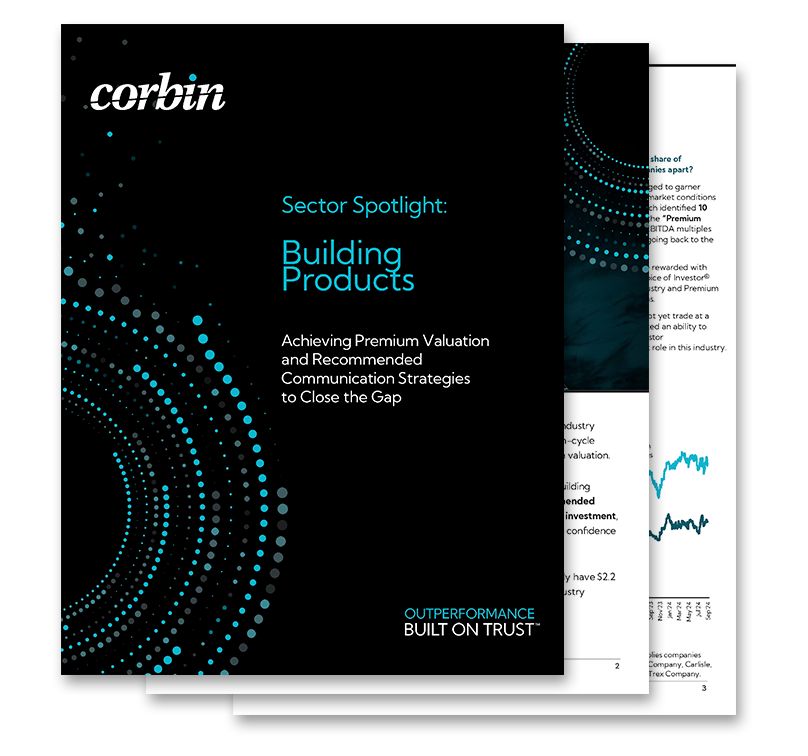 Corbin Advisors: Sector Spotlight: Building Products