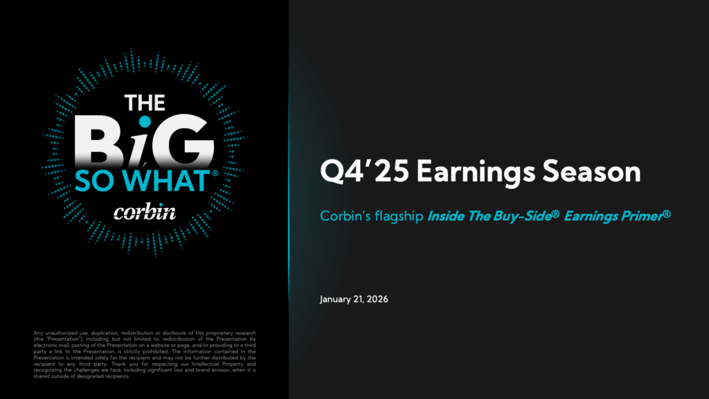 Corbin Advisors The Big So What® Inside The Buy-Side® Earnings Primer® Q4'25 Cover