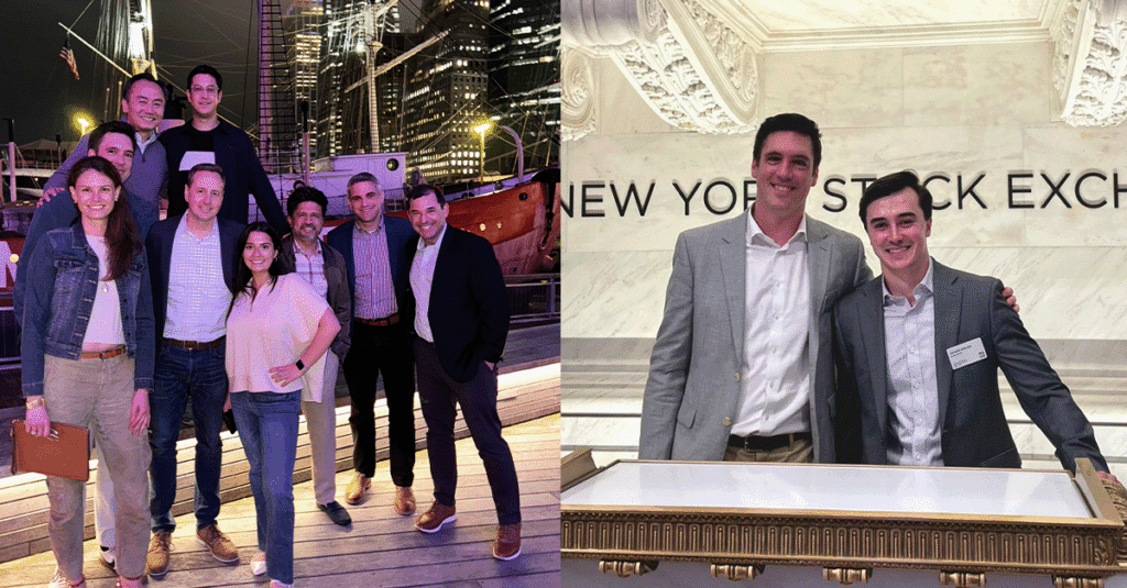 Rebecca Corbin and the Corbin Advisors Team 2025 in NYC; and members of Corbin at the NYSE 2025