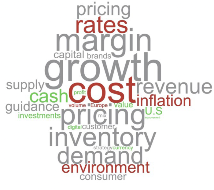 Word Cloud: Visual Representation of Recent Earnings Commentary Q4'22